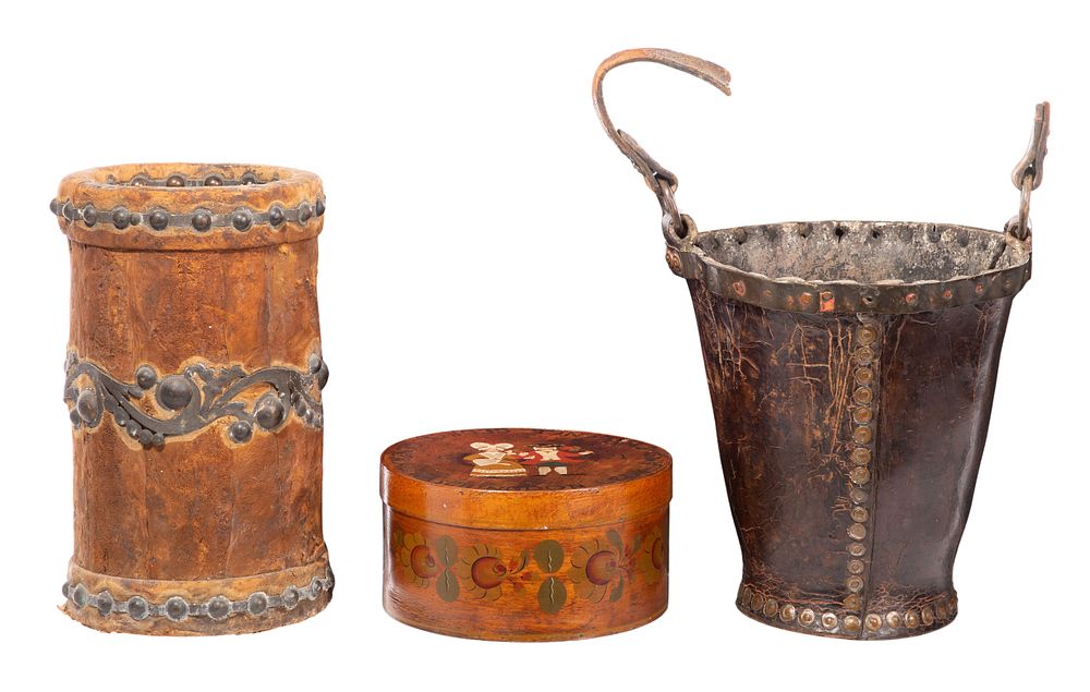 Lot 269: Leather Fire Bucket
