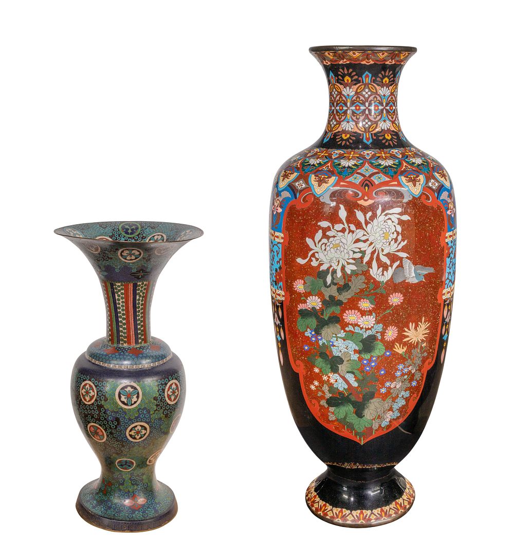 Lot 295: Japanese Cloisonne Floor Vase