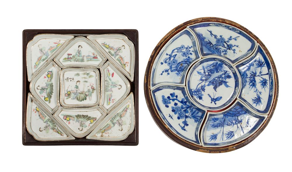Lot 306: Chinese Porcelain Sweetmeat / Condiment Sets