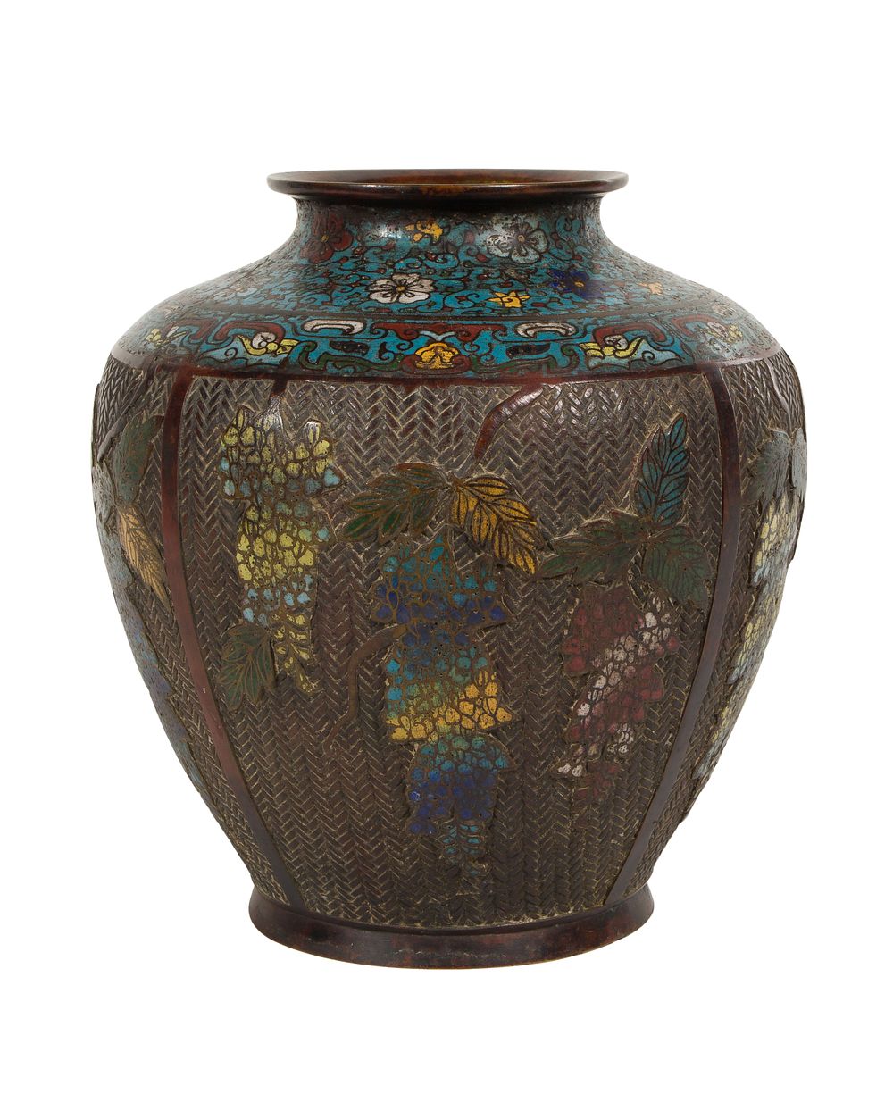 Lot 328: Chinese Champleve Cloisonne Vase