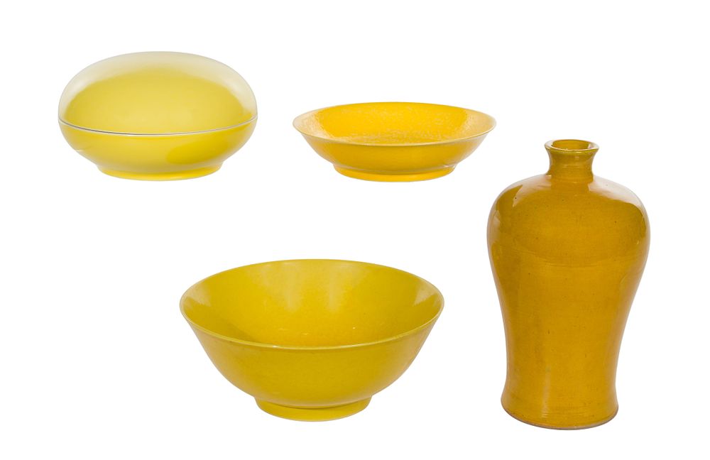 Lot 331: Chinese Yellow Glazed Porcelain Assortment