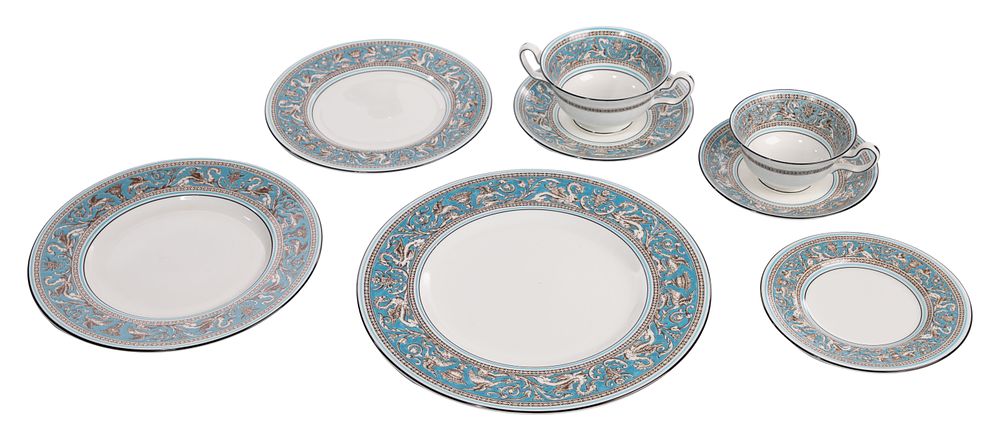 Lot 357: Wedgwood Florentine Porcelain China Service