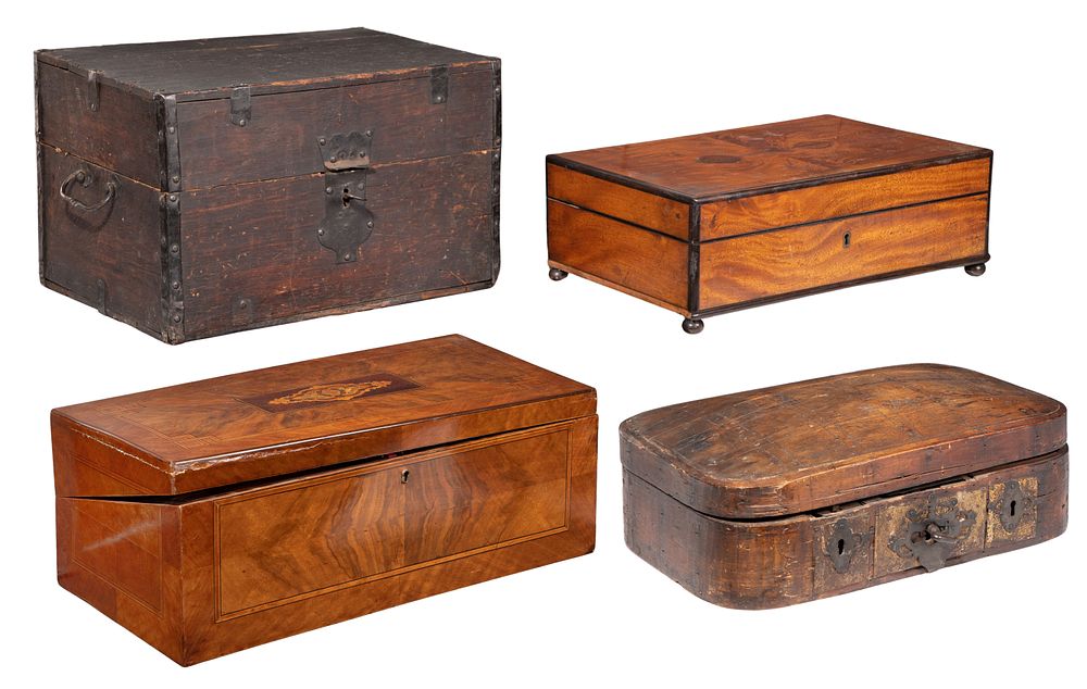 Lot 373: Lap Desk and Wood Box Assortment