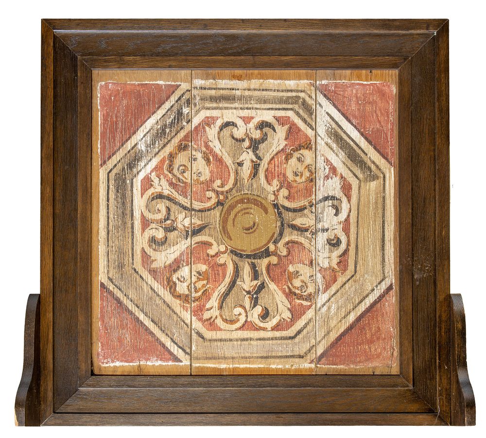 Lot 375: Painted Ceiling Fragment Fire Screen