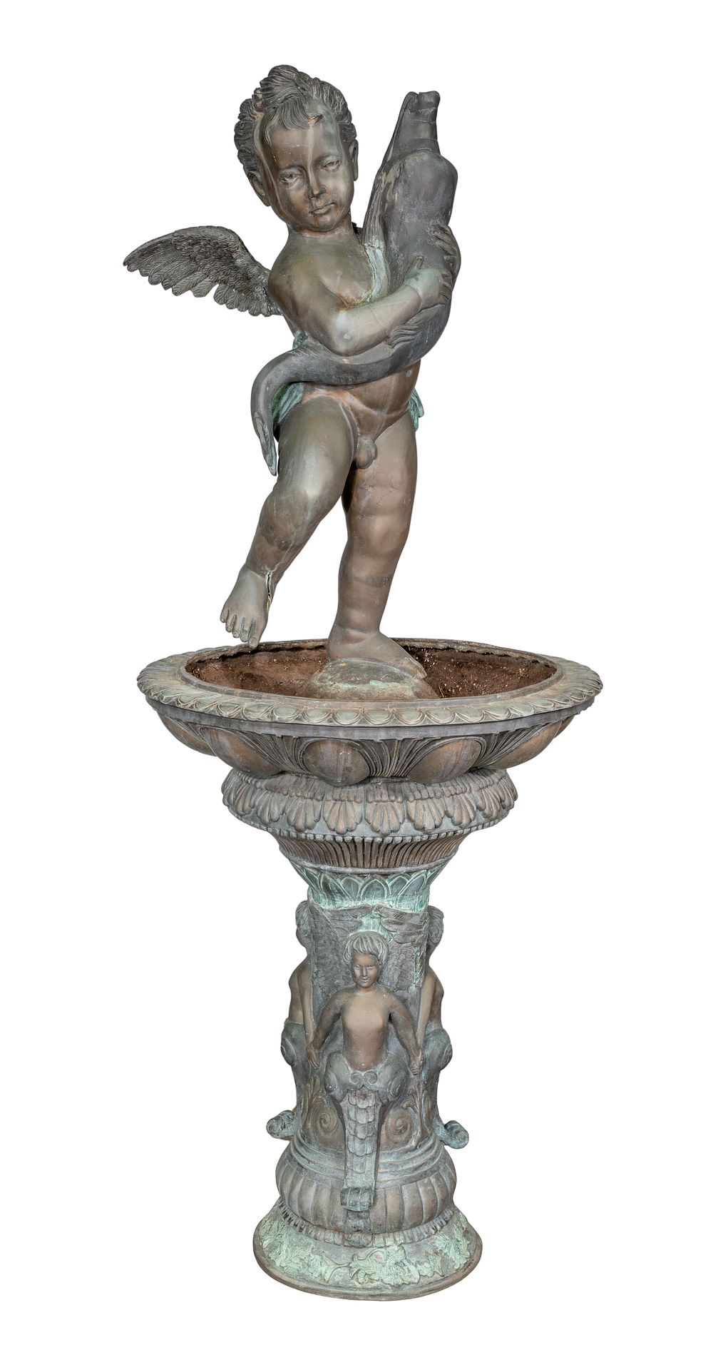 Lot 378: After Andrea del Verrocchio (Italian, 1435-1488) Copper Alloy Fountain