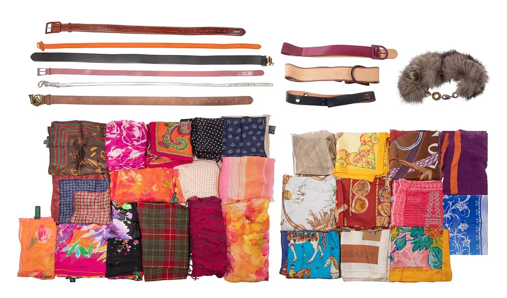 Lot 259: Designer Belt and Scarf Assortment