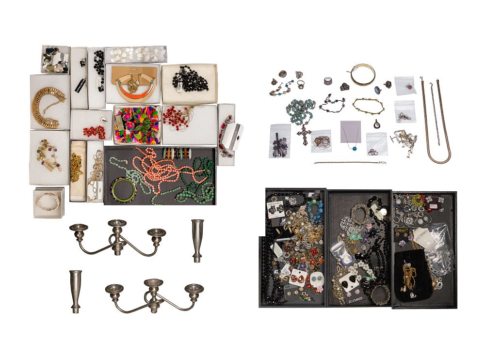 Lot 270: Sterling Silver, Rhinestone and Costume Jewelry Assortment