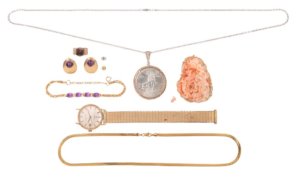 Lot 276: Gold, Silver and Costume Jewelry Assortment
