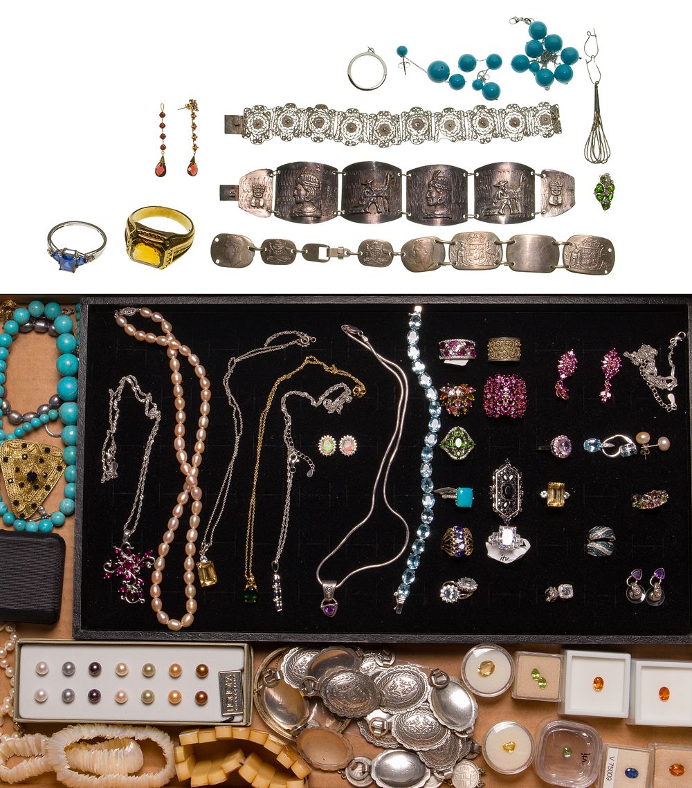 Lot 279: Gold, Sterling Silver and Costume Jewelry Assortment