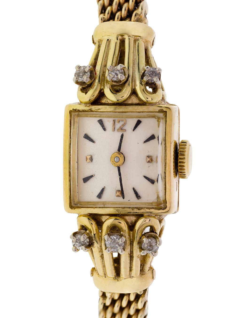 Lot 300: Robert Ronnel 14k Yellow Gold and Diamond Case and Band Wristwatch