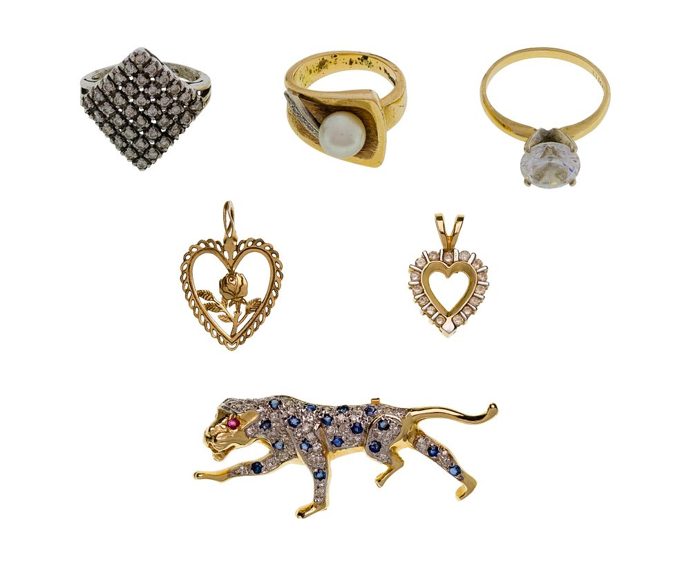Lot 320: 14k Yellow Gold and Gemstone / Pearl Jewelry Assortment