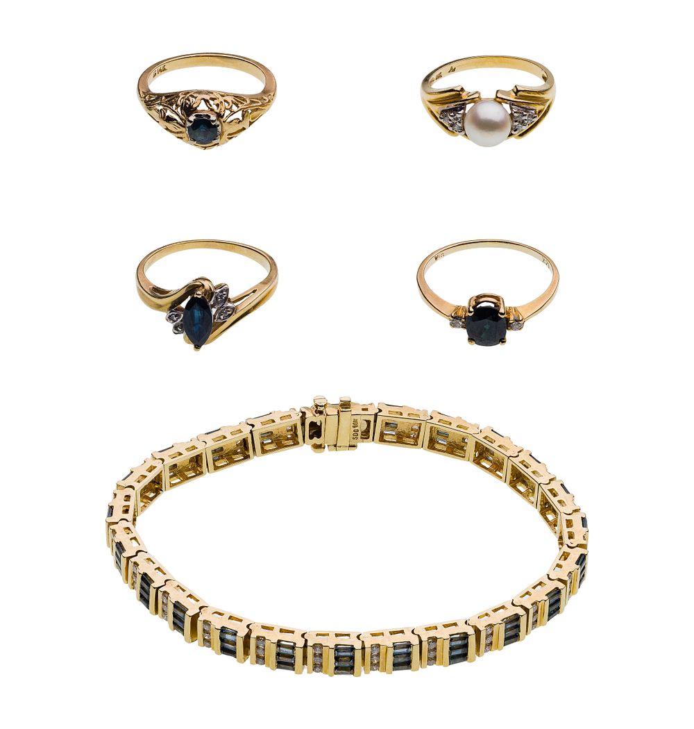 Lot 321: 14k Yellow Gold and Gemstone Jewelry Assortment