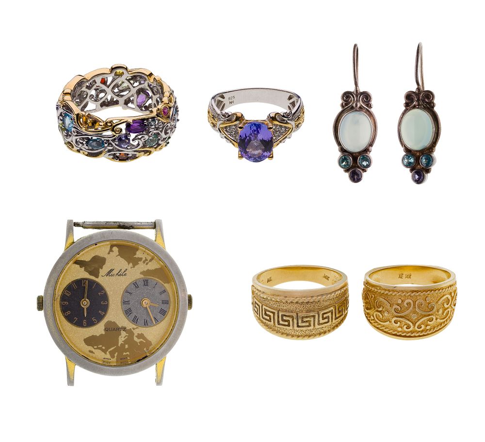 Lot 323: 14k Gold and Sterling Silver Jewelry Assortment