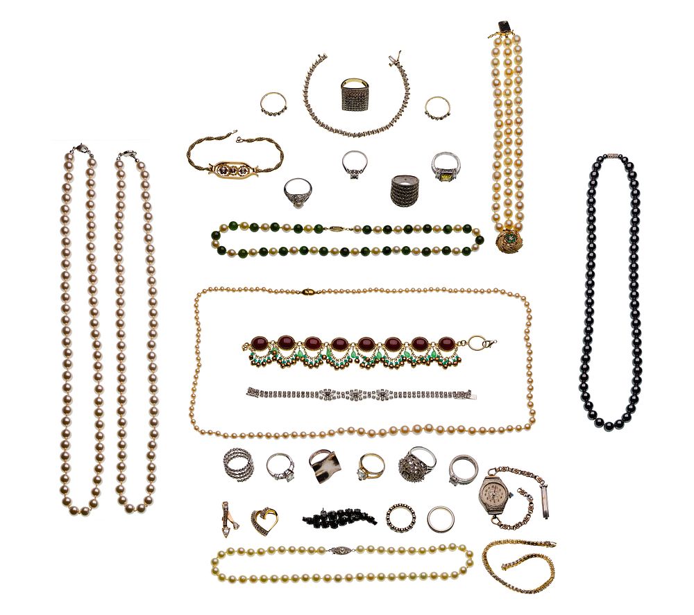 Lot 328: Gold, Sterling Silver and Costume Jewelry Assortment