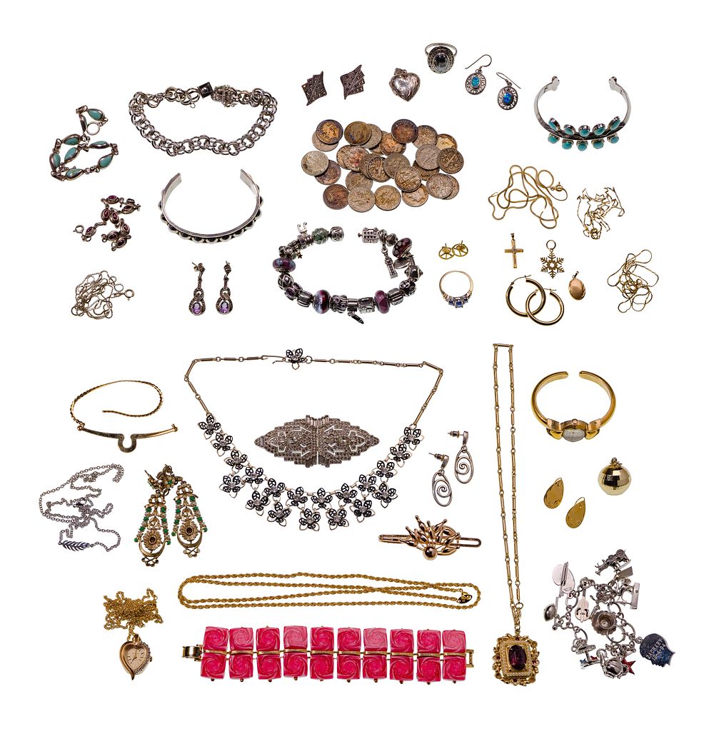 Lot 329: Gold, Sterling Silver and Costume Jewelry Assortment