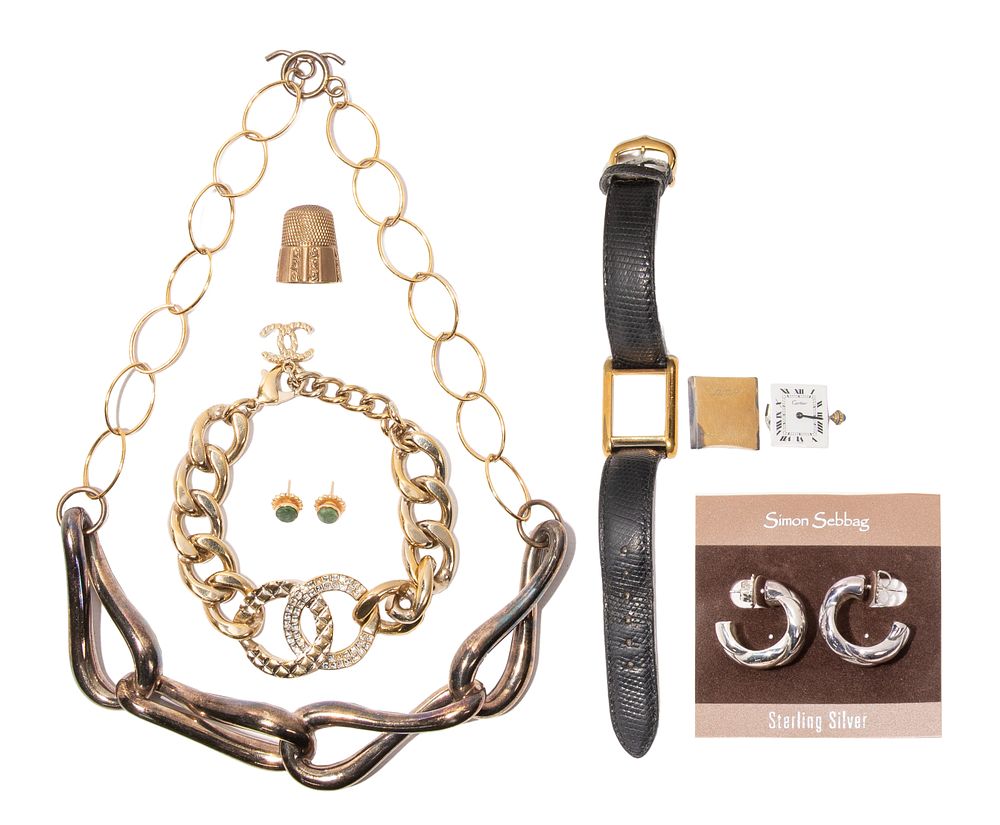 Lot 331: Gold, Sterling Silver, Designer and Costume Jewelry and Wristwatch Assortment