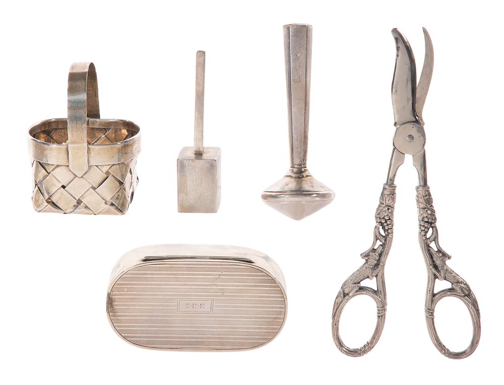 Lot 335: Tiffany and Cartier Sterling Silver Object Assortment