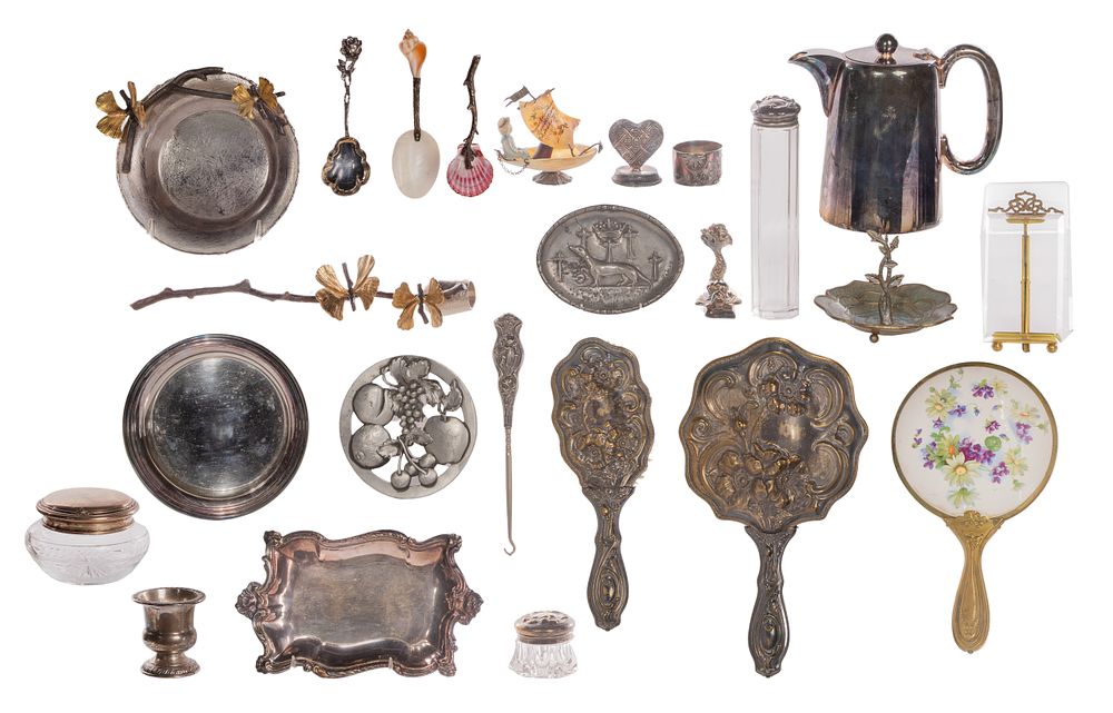 Lot 339: Sterling Silver and Decorative Metal Object Assortment