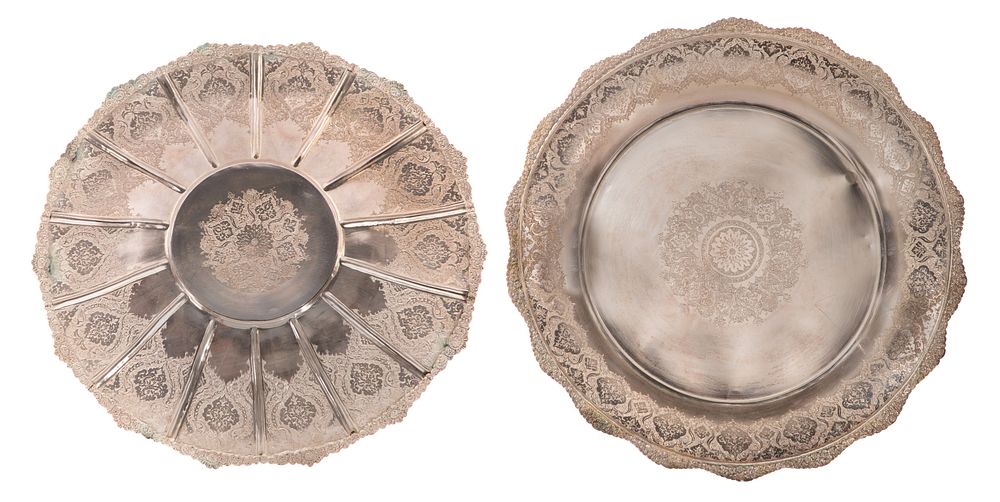 Lot 341: Persian Silver Trays