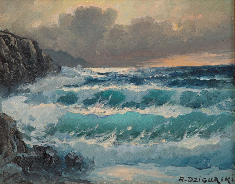 Lot 357: Alexander Dzigurski (American, 1911-1995) Oil on Board