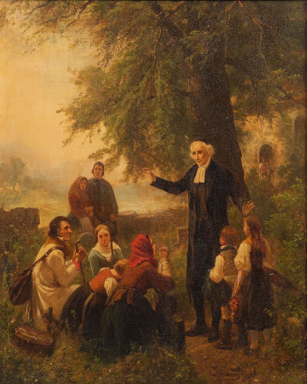 Lot 359: Carl Wilhelm Hubner (German, 1814-1879) Oil on Panel