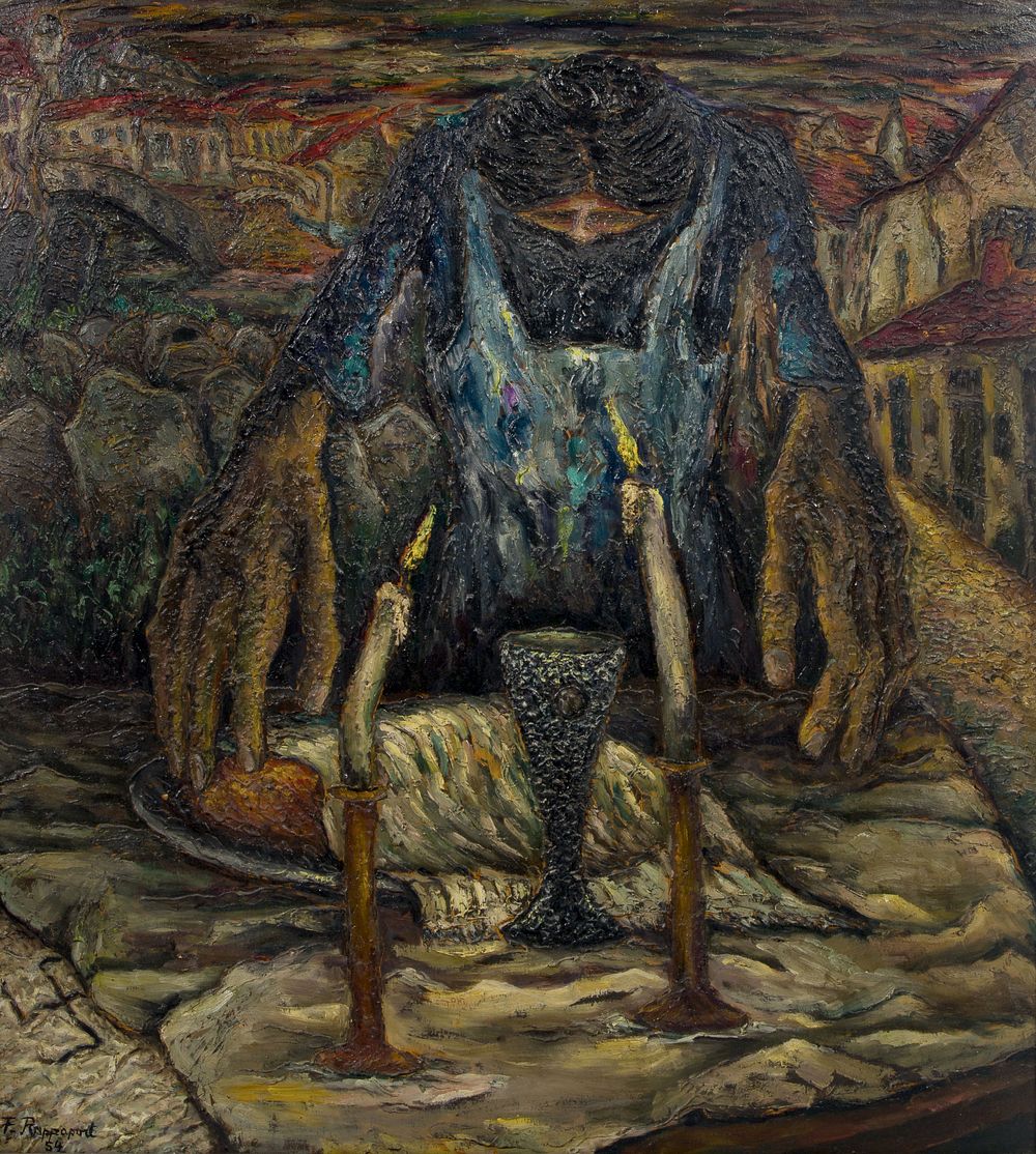 Lot 364: Fred Rappaport (Austrian, 1912-1989) 'Kiddush' Oil on Board