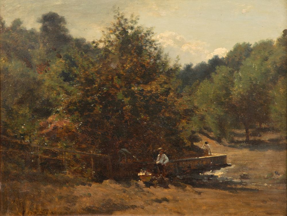 Lot 380: Manner of Jean Baptiste Camille Corot (French. 1796-1875) Oil on Board