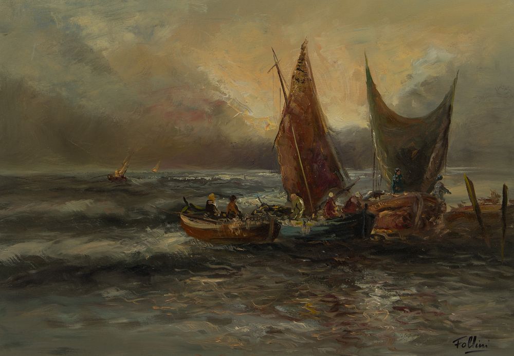 Lot 386: Carlo Follini (Italian, 1848-1938) Oil on Canvas