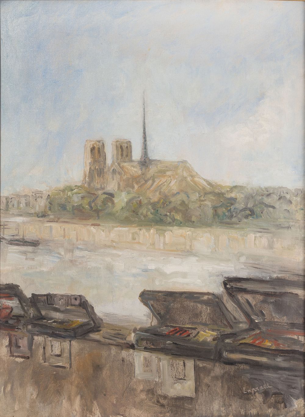 Lot 395: Pierre Laprade (French, 1875-1932) 'Notre Dame from the West Bank' Oil on Canvas
