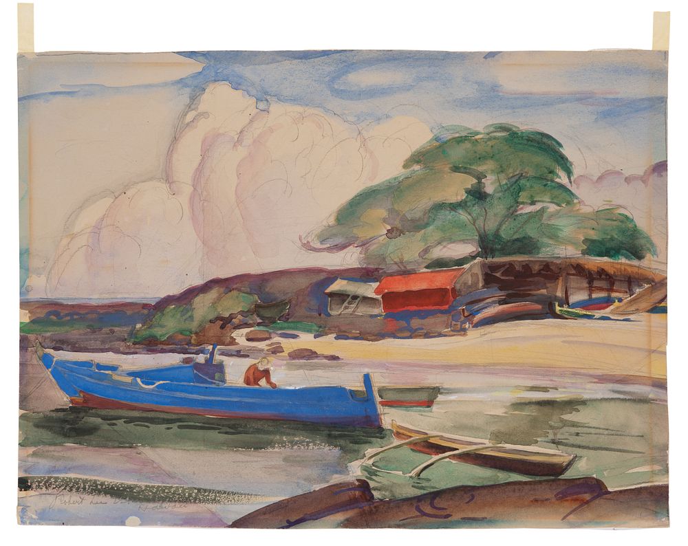 Lot 396: Robert Lee Eskridge (American, 1891-1975) 'Hawaii' Watercolor on Paper