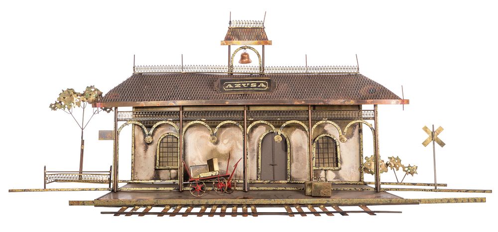 Lot 401: Curtis Jere (American, 20th Century) Azusa Train Depot Wall Sculpture