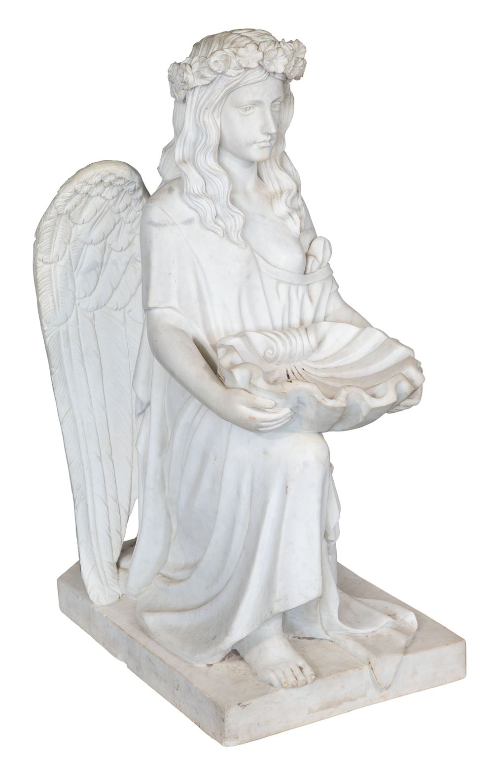Lot 404: Marble Angel Sculpture