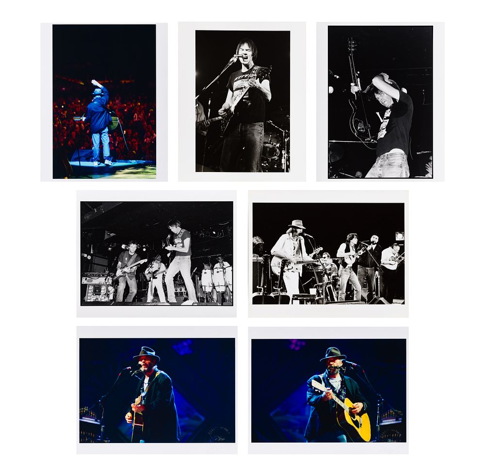 Lot 257: Robert Matheu (American, 1955-2018) Neil Young Photograph Assortment