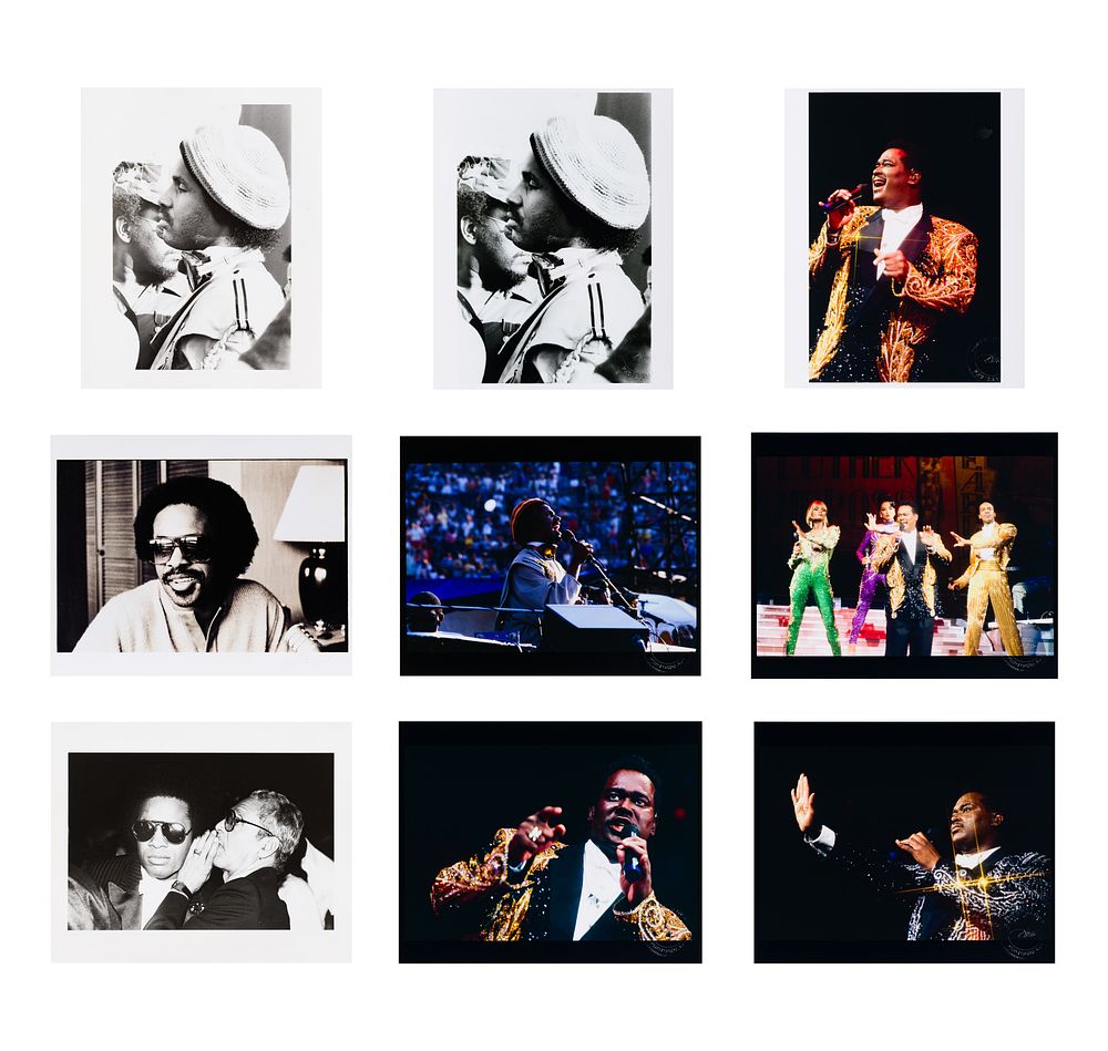 Lot 258: Robert Matheu (American, 1955-2018) Stevie Wonder and Luther Vandross Photograph Assortment