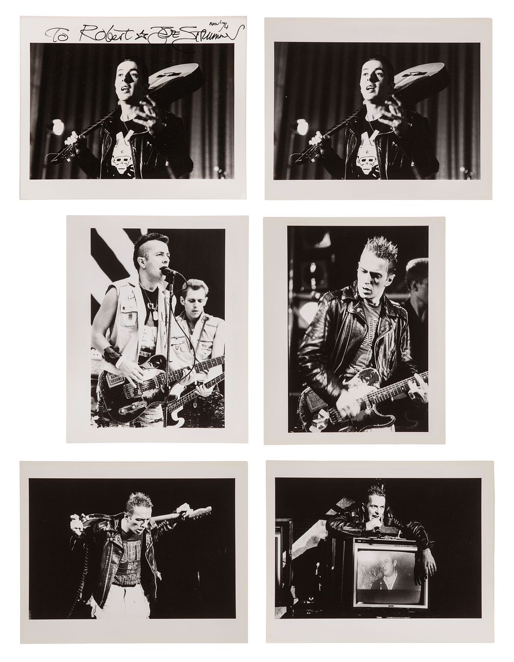 Lot 275: Robert Matheu (American, 1955-2018) Joe Strummer of The Clash Photograph Assortment