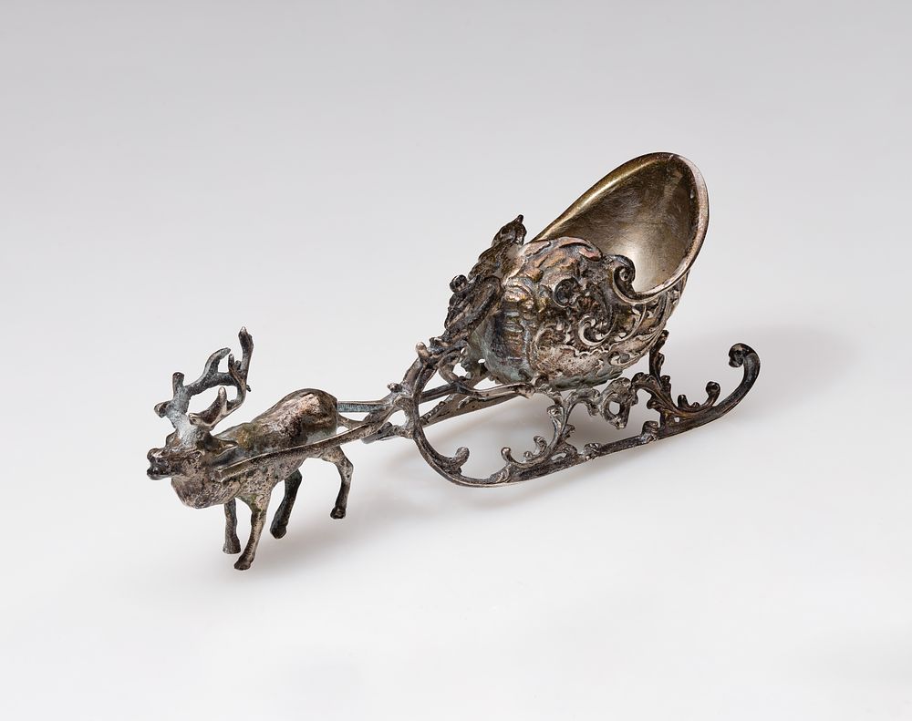 Lot 264: European Silver Reindeer Salt Cellar