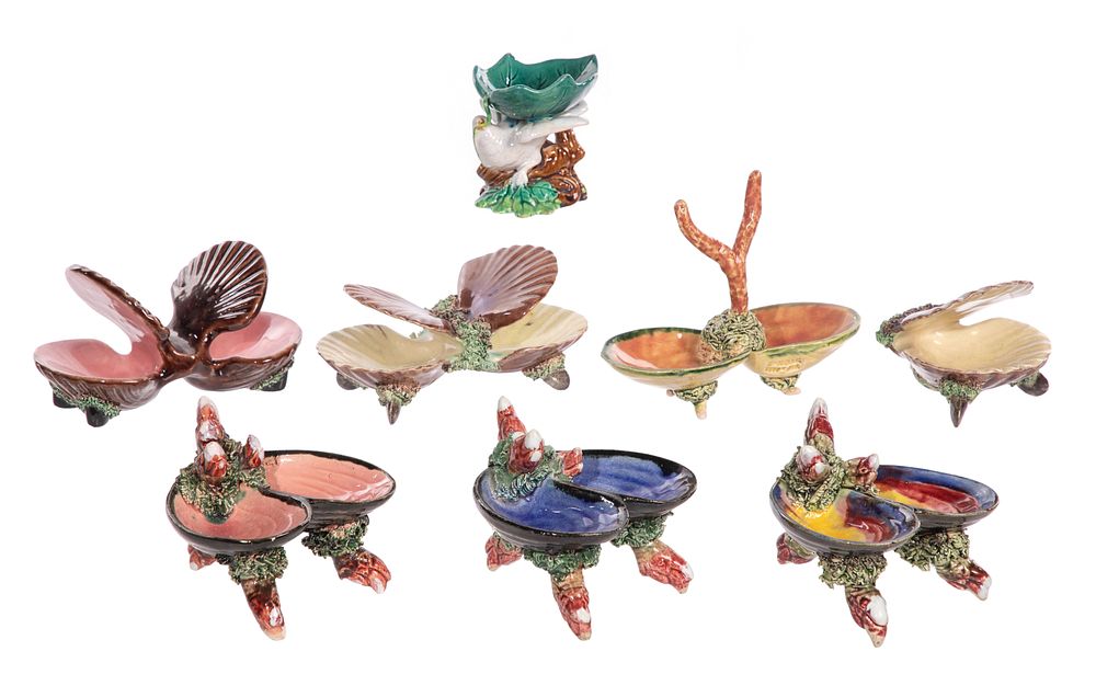 Lot 268: Majolica Salt Cellar Assortment