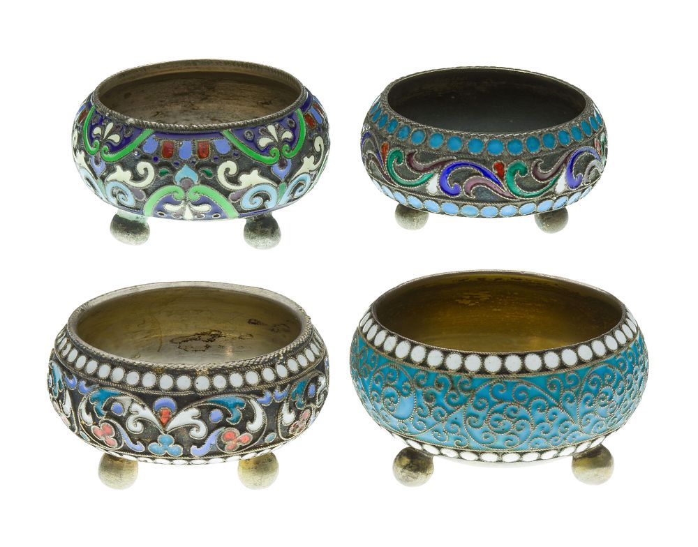 Lot 274: Russian Silver Salt Cellar Assortment