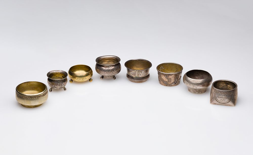 Lot 279: Russian Silver Salt Cellar Assortment