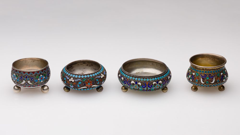 Lot 281: Russian Silver Salt Cellar Assortment