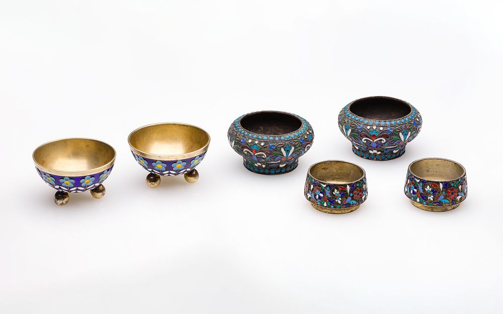 Lot 282: Russian Silver Salt Cellar Assortment