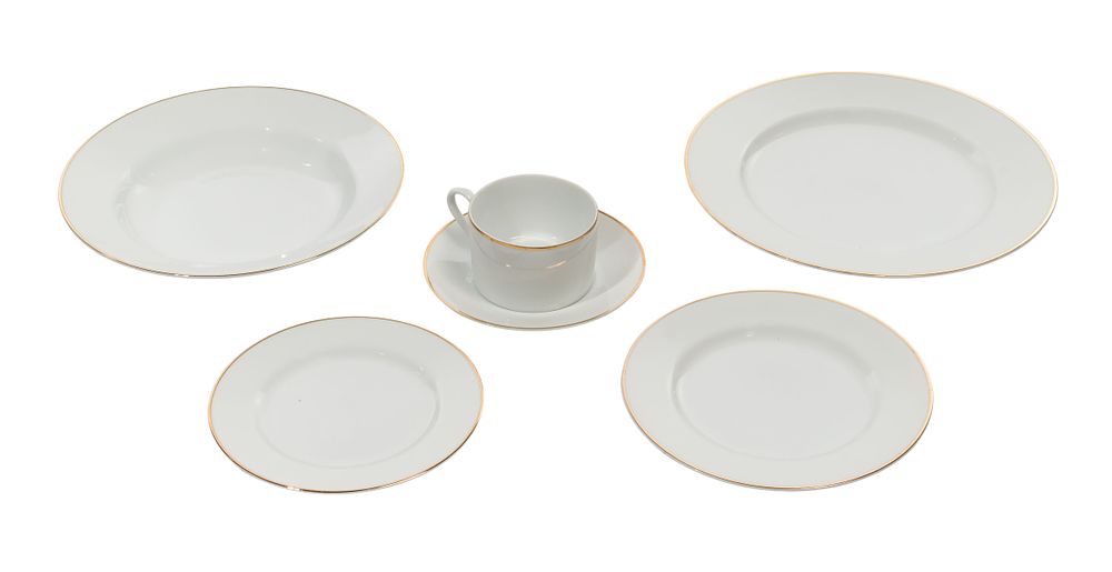 Lot 290: Tiffany & Co. Gilt Porcelain Dinner Service