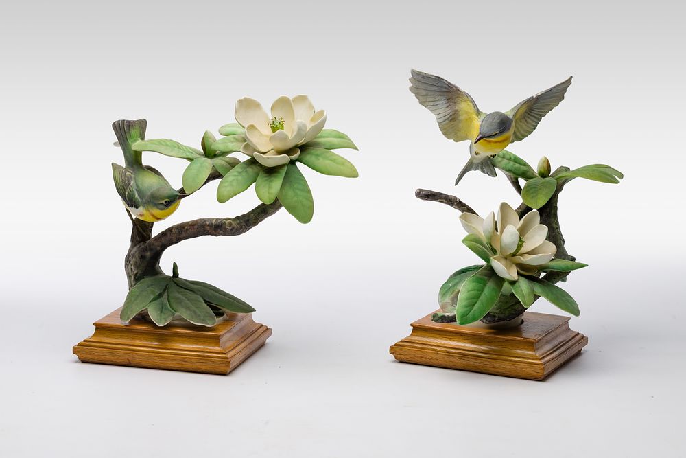 Lot 291: Dorothy Doughty for Royal Worcester Magnolia Warbler Porcelain Figurines