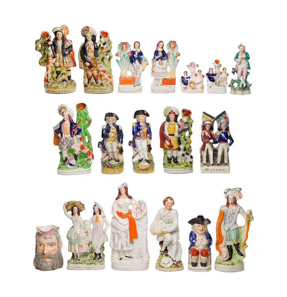 Lot 298: Staffordshire Decorative Object Assortment