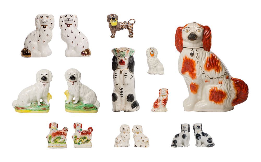 Lot 299: Staffordshire Dog Figurine Assortment