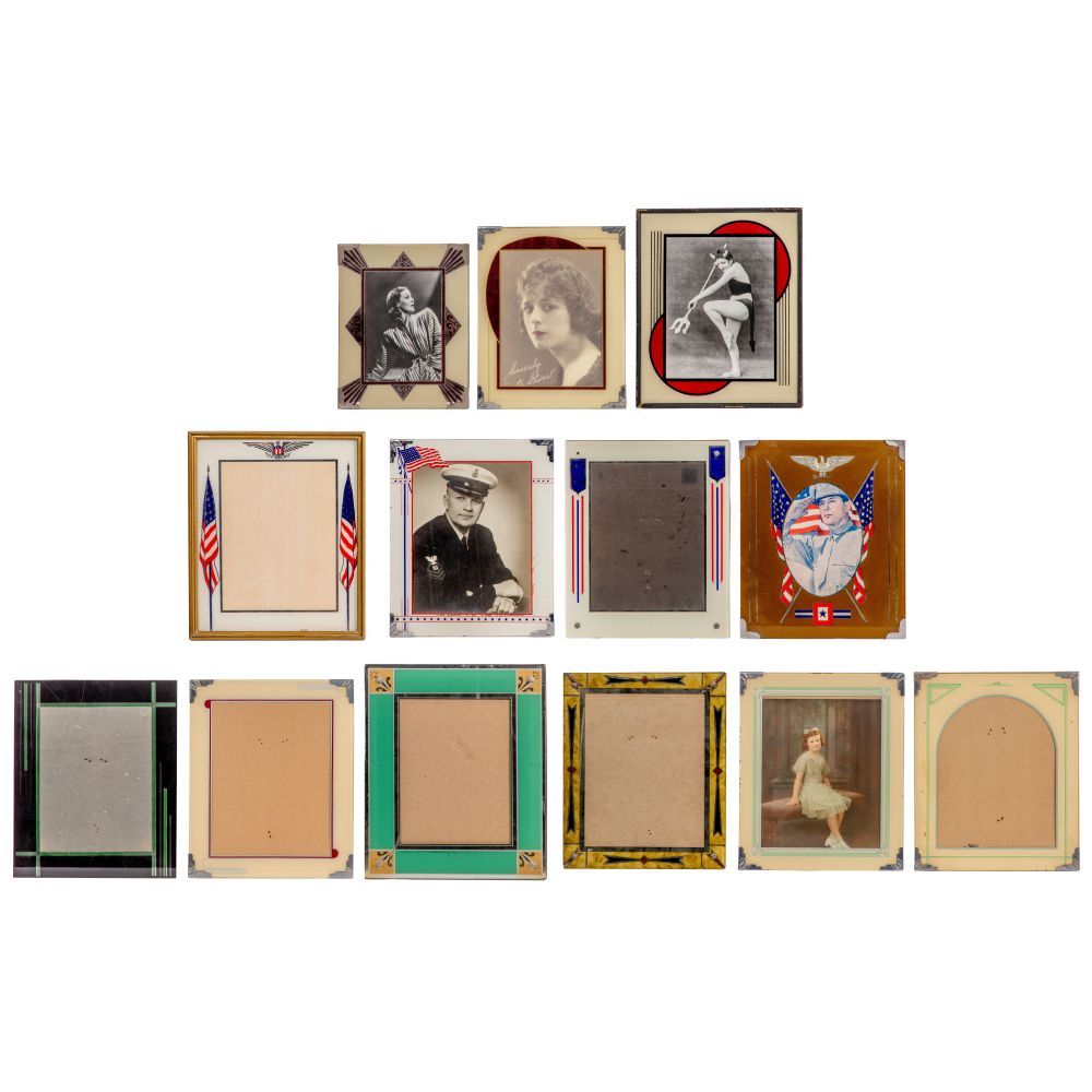 Lot 307: Art Deco Reverse Painted Frame Assortment