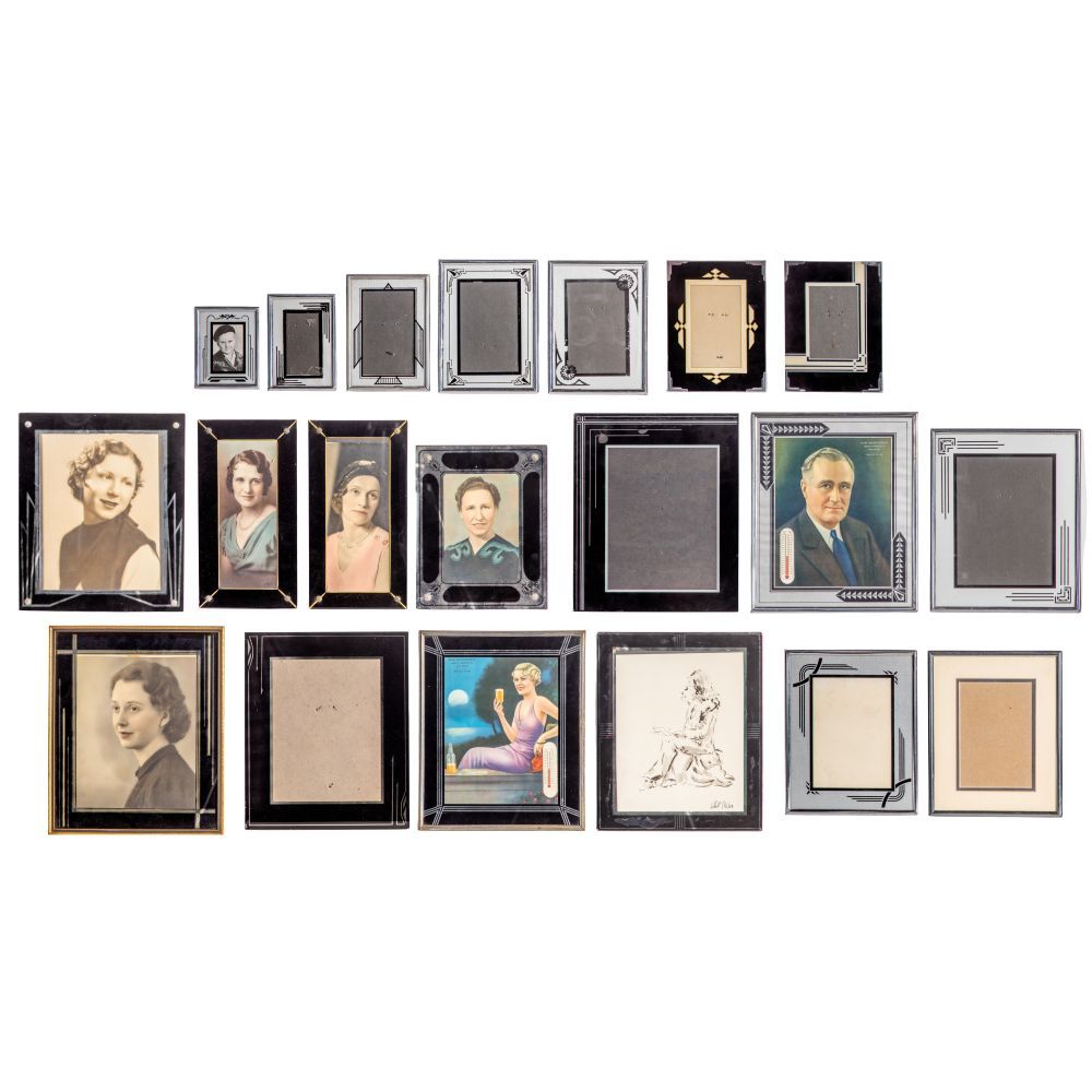 Lot 308: Art Deco Reverse Painted Frame Assortment