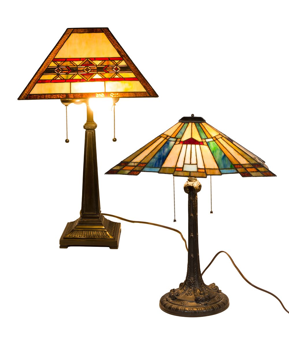 Lot 316: Acrylic Shade Table Lamps