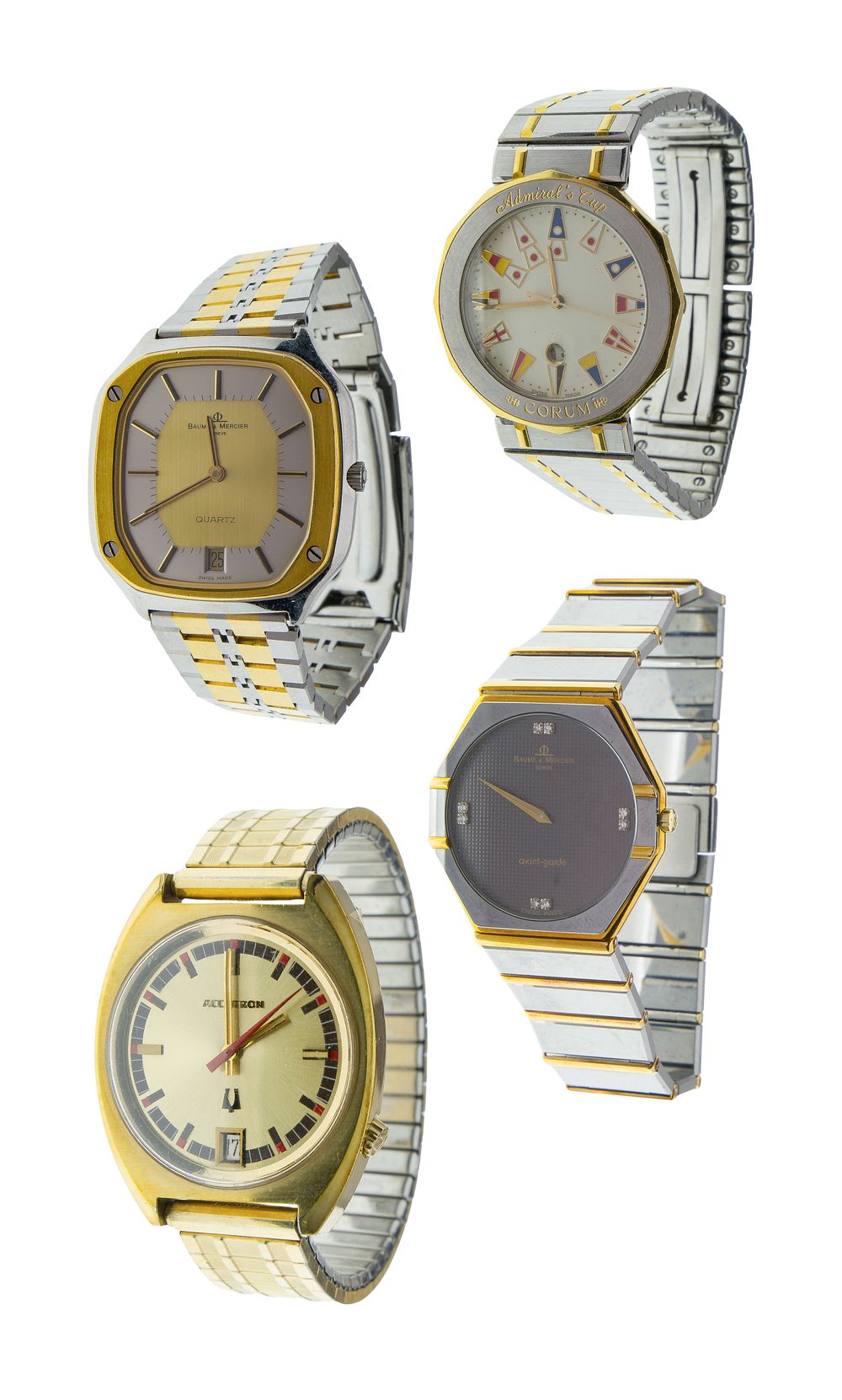 Lot 336: Baume & Mercier, Bulova and Corum Wristwatch Assortment