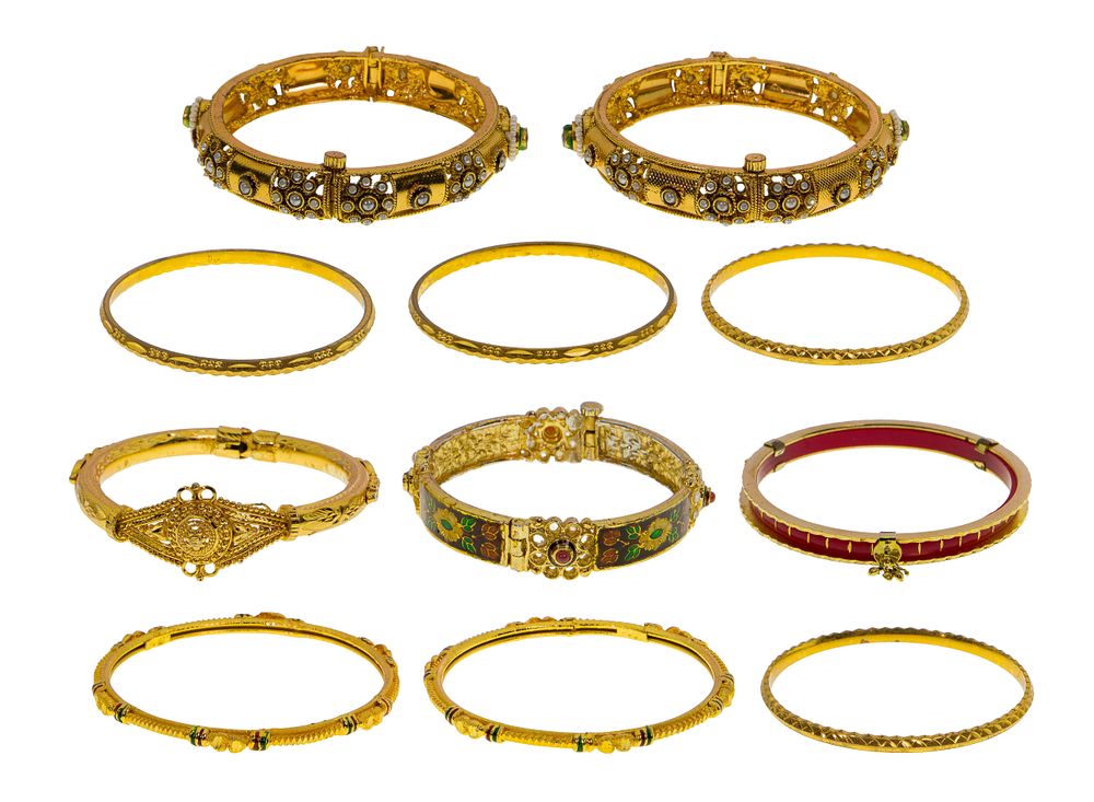 Lot 343: Gold Plated Bracelet Assortment